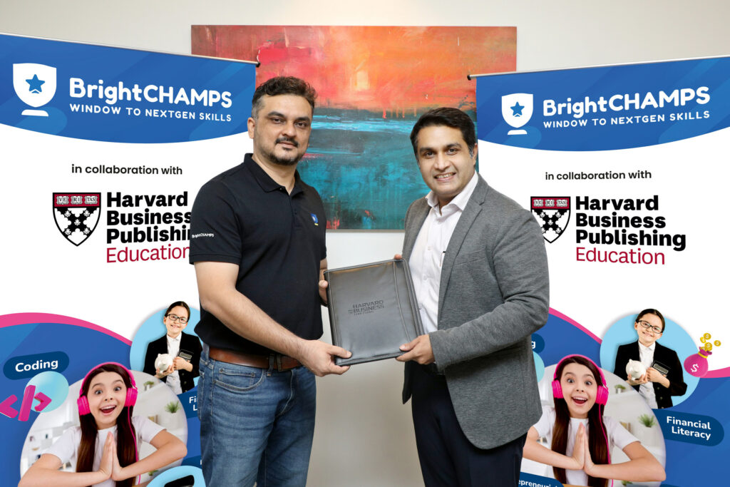 BrightCHAMPS partners with Harvard Business Publishing Education for its learning platform & programme certificates BrightCHAMPS