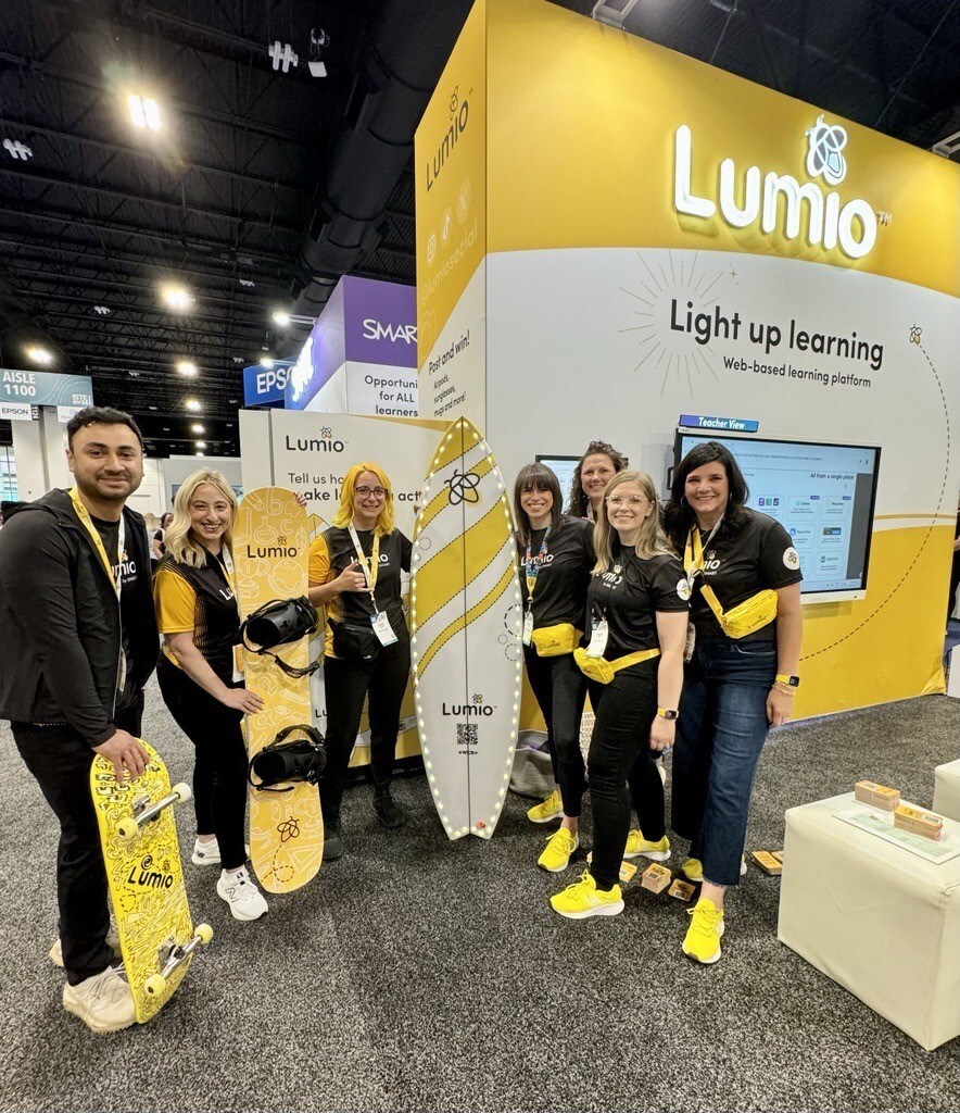 Lumio Launches New Ride, Skate, Shred, Learn Digital Campaign at the ISTELive 24 Edtech Conference The Lumio team and the Lumio boards at the ISTELive 24 Edtech Conference.