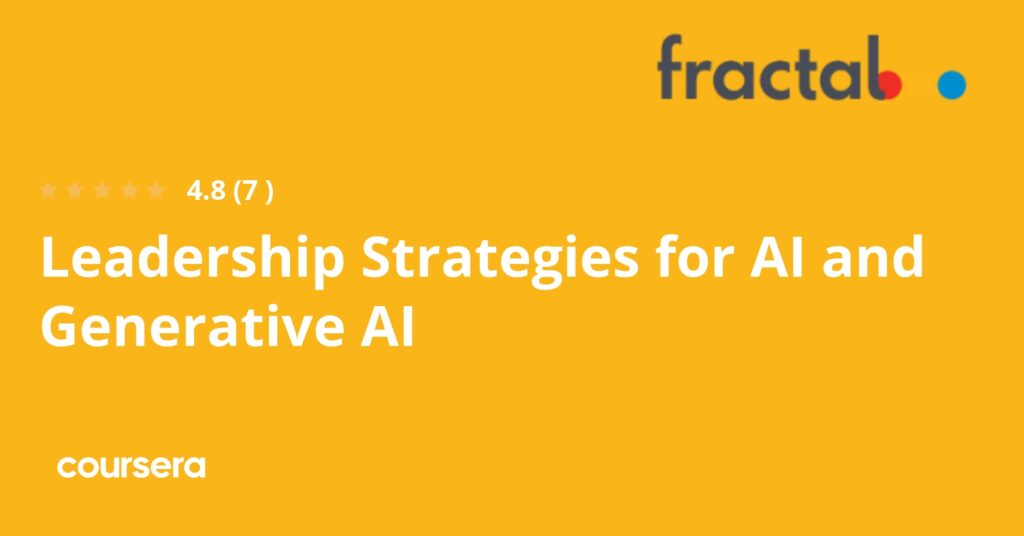 Fractal Launches ‘Leadership Strategies for AI and Generative AI Specialization’ on Coursera "In the rapidly evolving AI landscape, it is crucial for leaders to not only understand but also effectively leverage generative AI technologies. Our partnership with Coursera aims to provide a robust educational foundation, empowering leaders to drive meaningful AI transformations in their organizations," said Pranay Agrawal, Co-founder & CEO, Fractal.